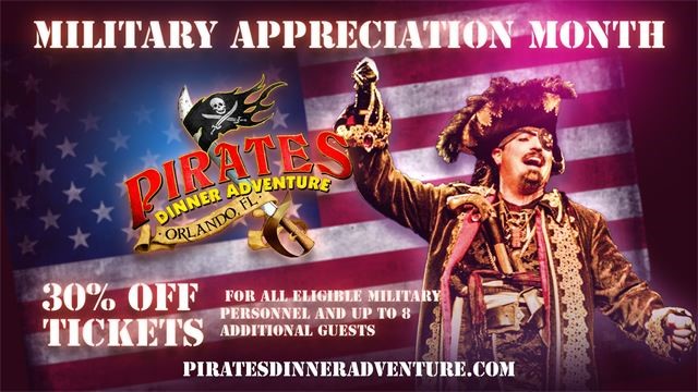 Military Appreciation Month at Pirates Dinner Adventure