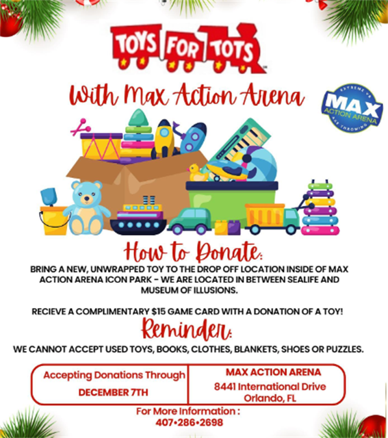 Max Action Arena and Toys For Tots