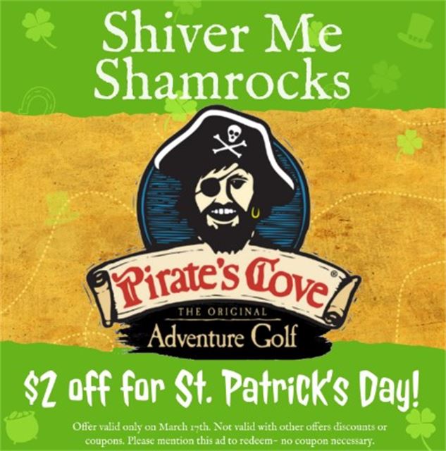 Pirate's Cove Adventure Golf St. Patrick's Day Special